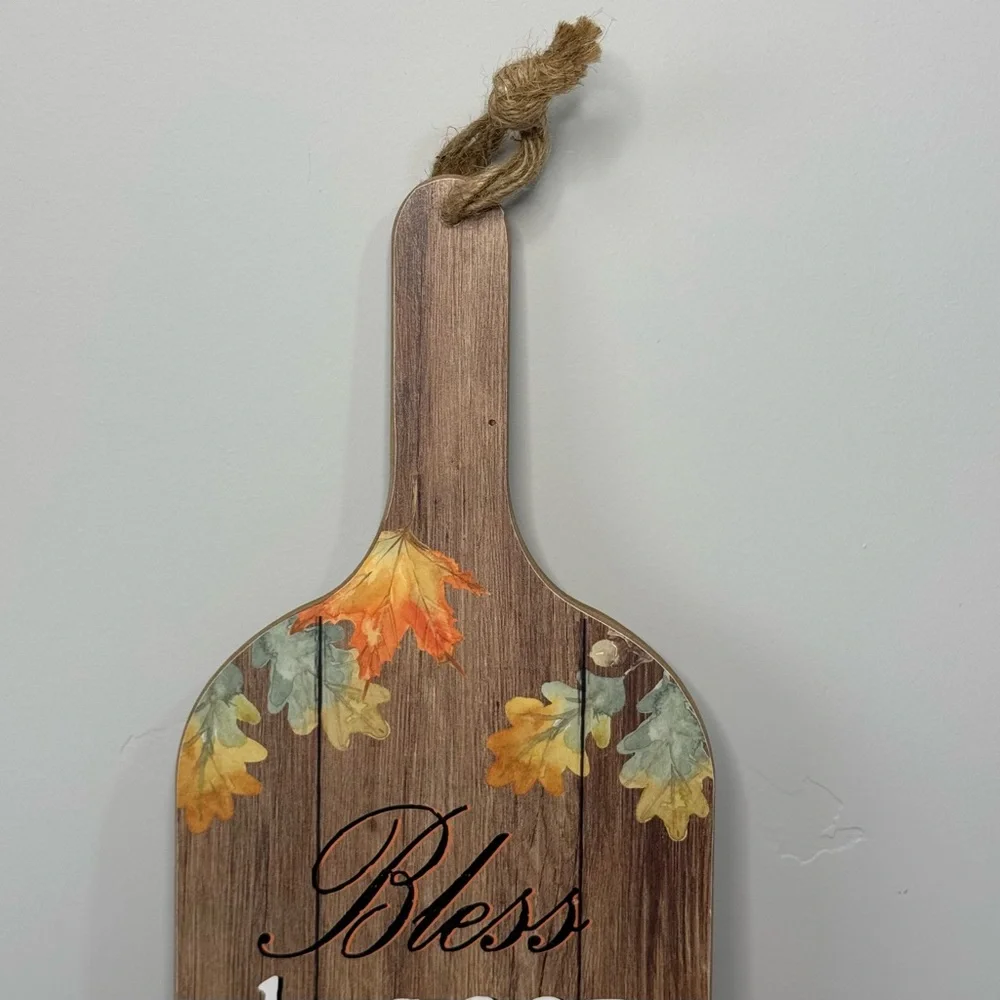 Fall Decorative Hanging Plaque Sign Wall Hanging Decor Wine Bottle